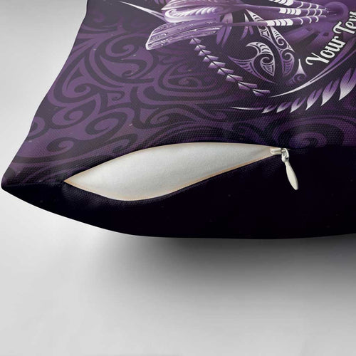 Personalised All Purple New Zealand Darts Pillow Cover Aoteroa Fern Maori Galaxy Style - Aussie Hoodie