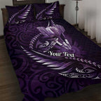 Personalised All Purple New Zealand Darts Quilt Bed Set Aoteroa Fern Maori Galaxy Style