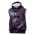 Personalised All Purple New Zealand Darts Sleeveless Hoodie Aoteroa Fern Maori Galaxy Style - Aussie Hoodie