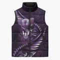Personalised All Purple New Zealand Darts Sleeveless Puffer Jacket Aoteroa Fern Maori Galaxy Style - Aussie Hoodie