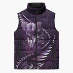 Personalised All Purple New Zealand Darts Sleeveless Puffer Jacket Aoteroa Fern Maori Galaxy Style - Aussie Hoodie