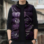 Personalised All Purple New Zealand Darts Sleeveless Puffer Jacket Aoteroa Fern Maori Galaxy Style - Aussie Hoodie