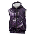 Personalised All Purple New Zealand Darts Sleeveless Zip Hoodie Aoteroa Fern Maori Galaxy Style LT14