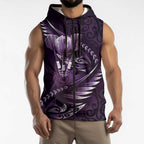 Personalised All Purple New Zealand Darts Sleeveless Zip Hoodie Aoteroa Fern Maori Galaxy Style LT14