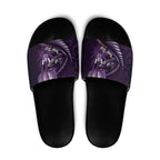 Personalised All Purple New Zealand Darts Slide Sandals Aoteroa Fern Maori Galaxy Style - Aussie Hoodie