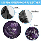 Personalised All Purple New Zealand Darts Spare Tire Cover Aoteroa Fern Maori Galaxy Style