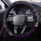 All Purple New Zealand Darts Steering Wheel Cover Aoteroa Fern Maori Galaxy Style