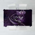 Personalised All Purple New Zealand Darts Tablecloth Aoteroa Fern Maori Galaxy Style