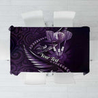 Personalised All Purple New Zealand Darts Tablecloth Aoteroa Fern Maori Galaxy Style
