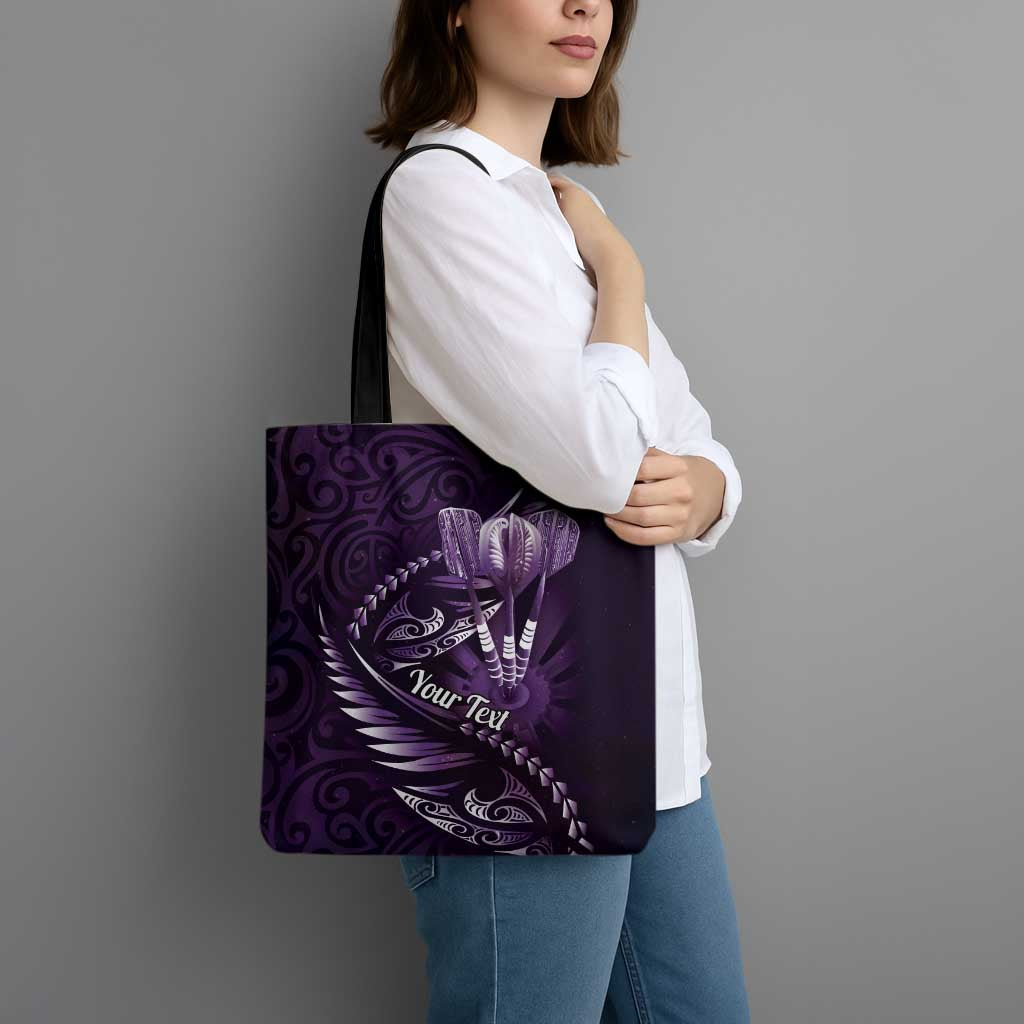 Personalised All Purple New Zealand Darts Tote Bag Aoteroa Fern Maori Galaxy Style - Aussie Hoodie