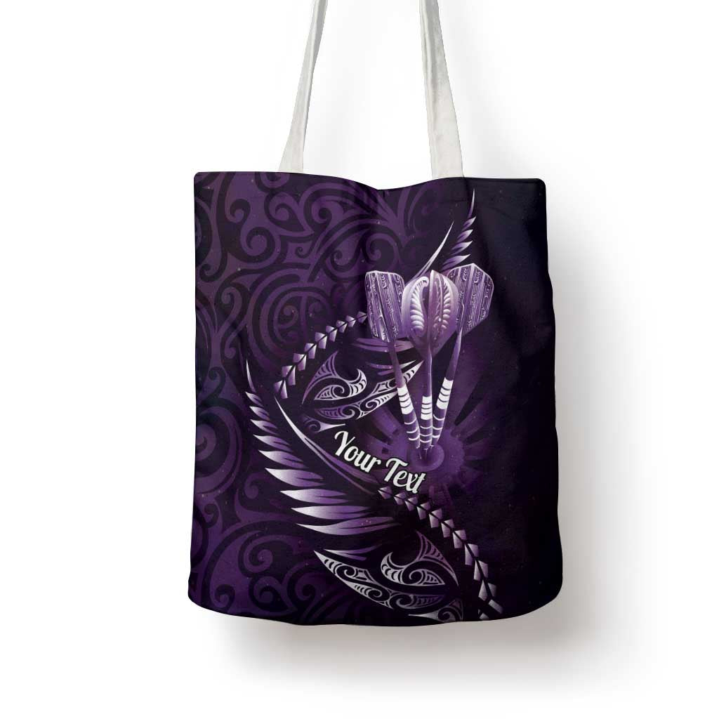 Personalised All Purple New Zealand Darts Tote Bag Aoteroa Fern Maori Galaxy Style - Aussie Hoodie