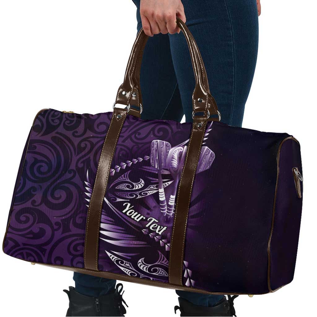 Personalised All Purple New Zealand Darts Travel Bag Aoteroa Fern Maori Galaxy Style - Aussie Hoodie