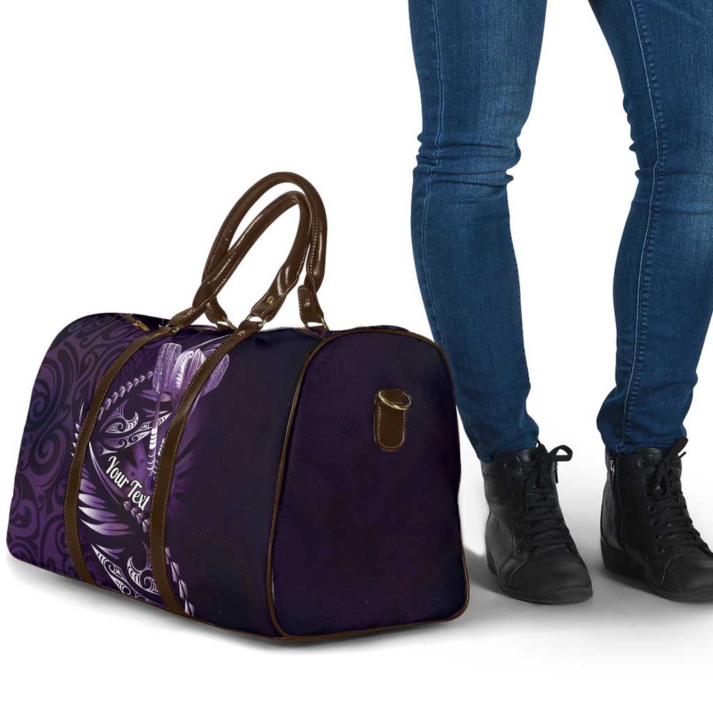 Personalised All Purple New Zealand Darts Travel Bag Aoteroa Fern Maori Galaxy Style - Aussie Hoodie