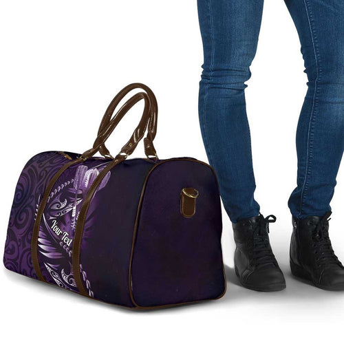 Personalised All Purple New Zealand Darts Travel Bag Aoteroa Fern Maori Galaxy Style - Aussie Hoodie