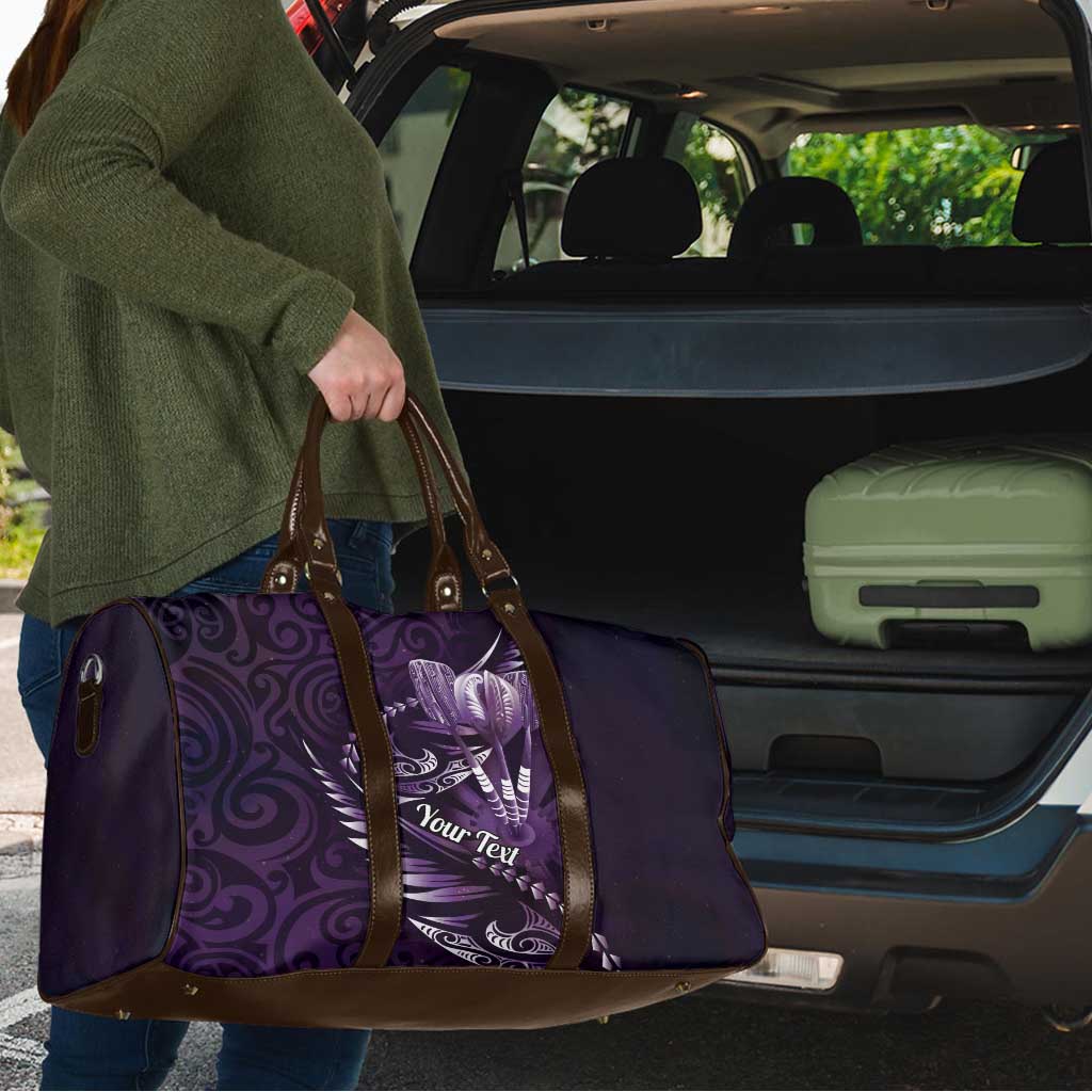 Personalised All Purple New Zealand Darts Travel Bag Aoteroa Fern Maori Galaxy Style - Aussie Hoodie