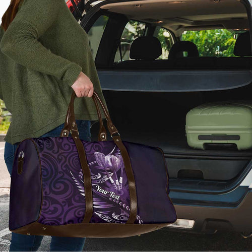 Personalised All Purple New Zealand Darts Travel Bag Aoteroa Fern Maori Galaxy Style - Aussie Hoodie