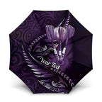 Personalised All Purple New Zealand Darts Umbrella Aoteroa Fern Maori Galaxy Style - Aussie Hoodie