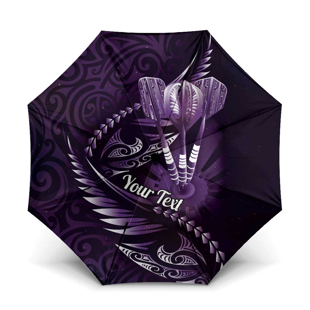 Personalised All Purple New Zealand Darts Umbrella Aoteroa Fern Maori Galaxy Style - Aussie Hoodie