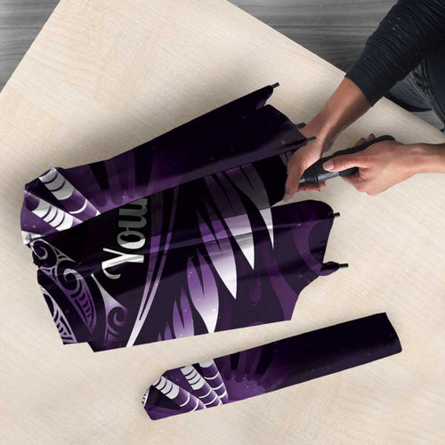 Personalised All Purple New Zealand Darts Umbrella Aoteroa Fern Maori Galaxy Style - Aussie Hoodie
