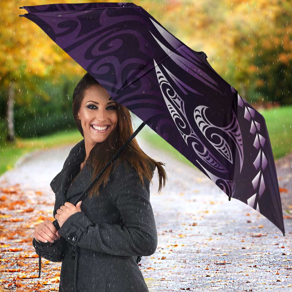 Personalised All Purple New Zealand Darts Umbrella Aoteroa Fern Maori Galaxy Style - Aussie Hoodie