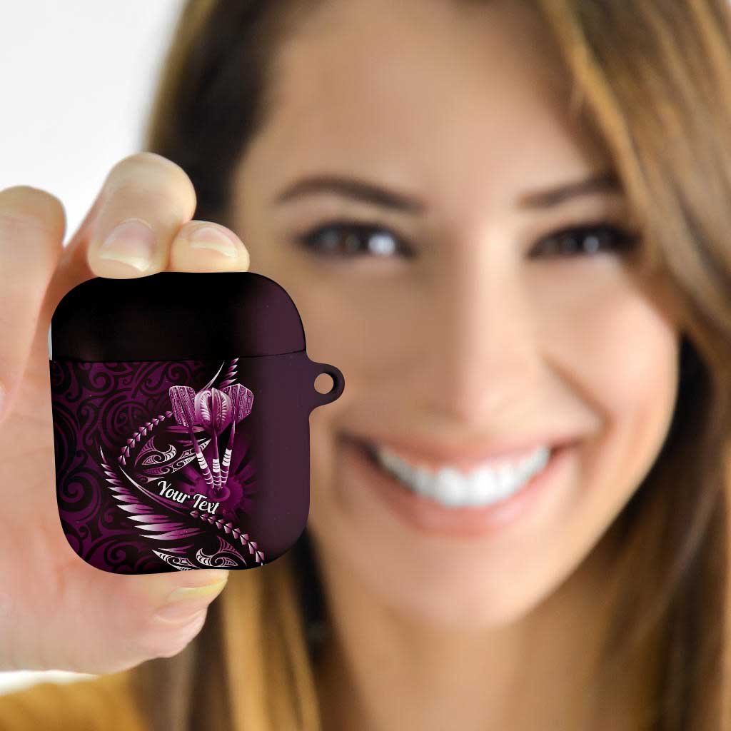 Personalised All Pink New Zealand Darts AirPods Case Aoteroa Fern Maori Galaxy Style - Aussie Hoodie