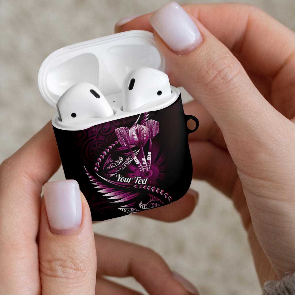 Personalised All Pink New Zealand Darts AirPods Case Aoteroa Fern Maori Galaxy Style - Aussie Hoodie