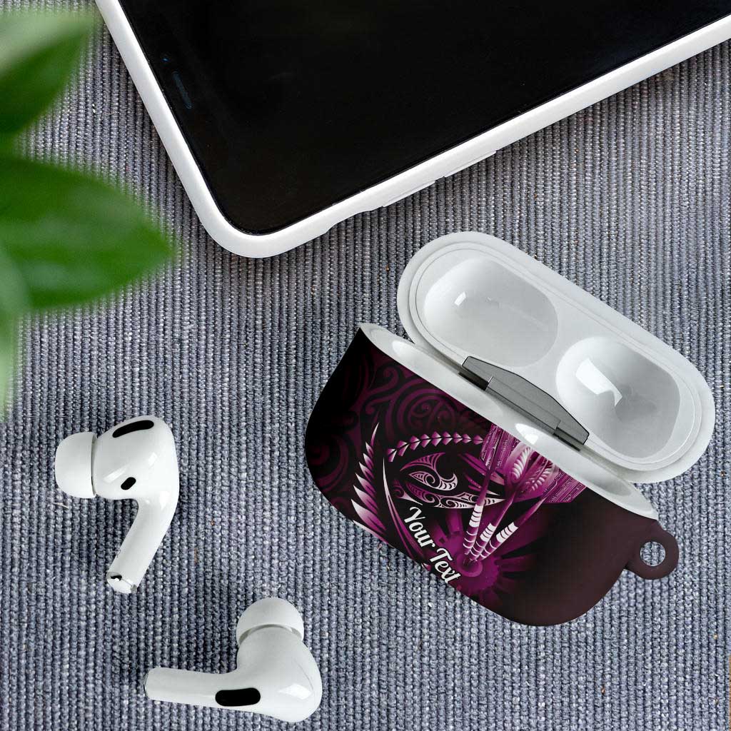 Personalised All Pink New Zealand Darts AirPods Case Aoteroa Fern Maori Galaxy Style - Aussie Hoodie