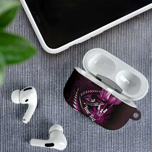 Personalised All Pink New Zealand Darts AirPods Case Aoteroa Fern Maori Galaxy Style - Aussie Hoodie