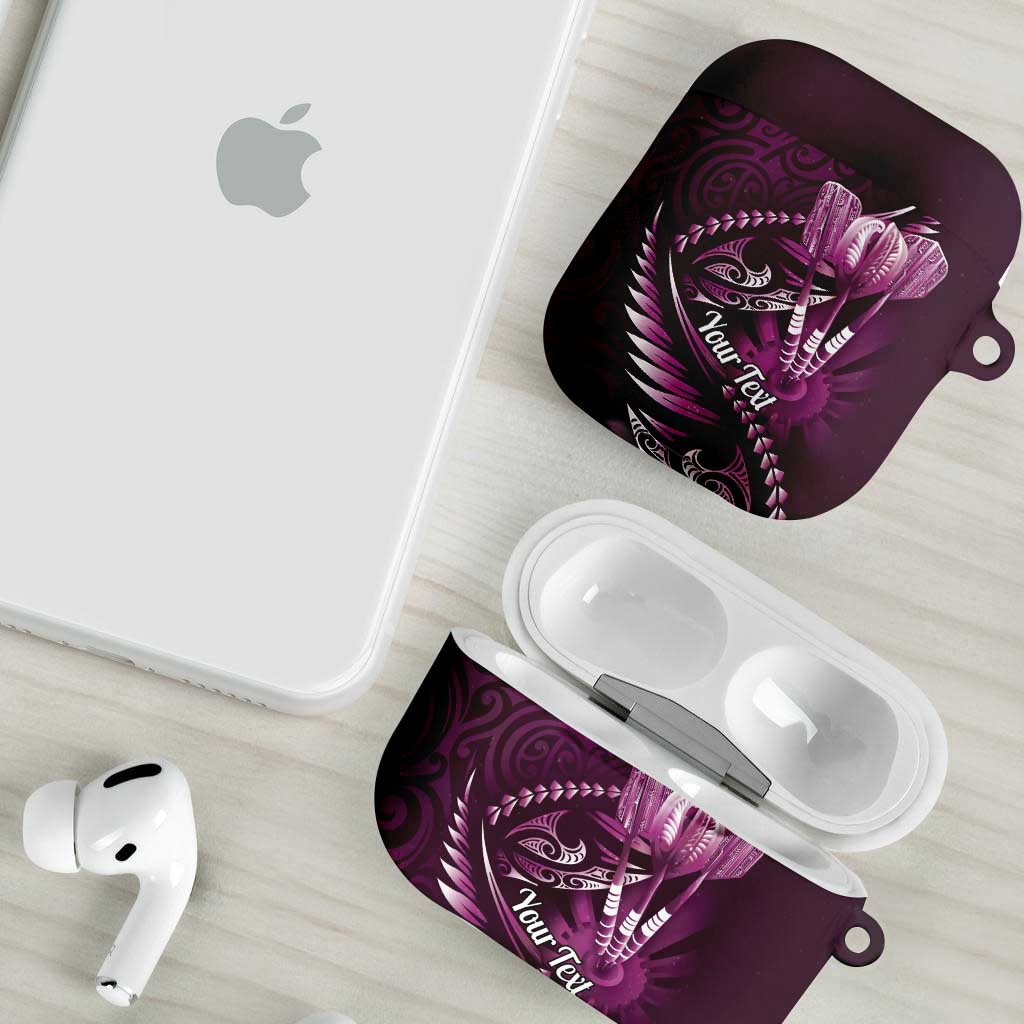 Personalised All Pink New Zealand Darts AirPods Case Aoteroa Fern Maori Galaxy Style - Aussie Hoodie