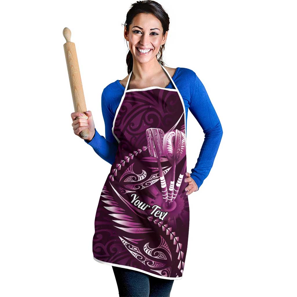 Personalised All Pink New Zealand Darts Apron Aoteroa Fern Maori Galaxy Style - Aussie Hoodie