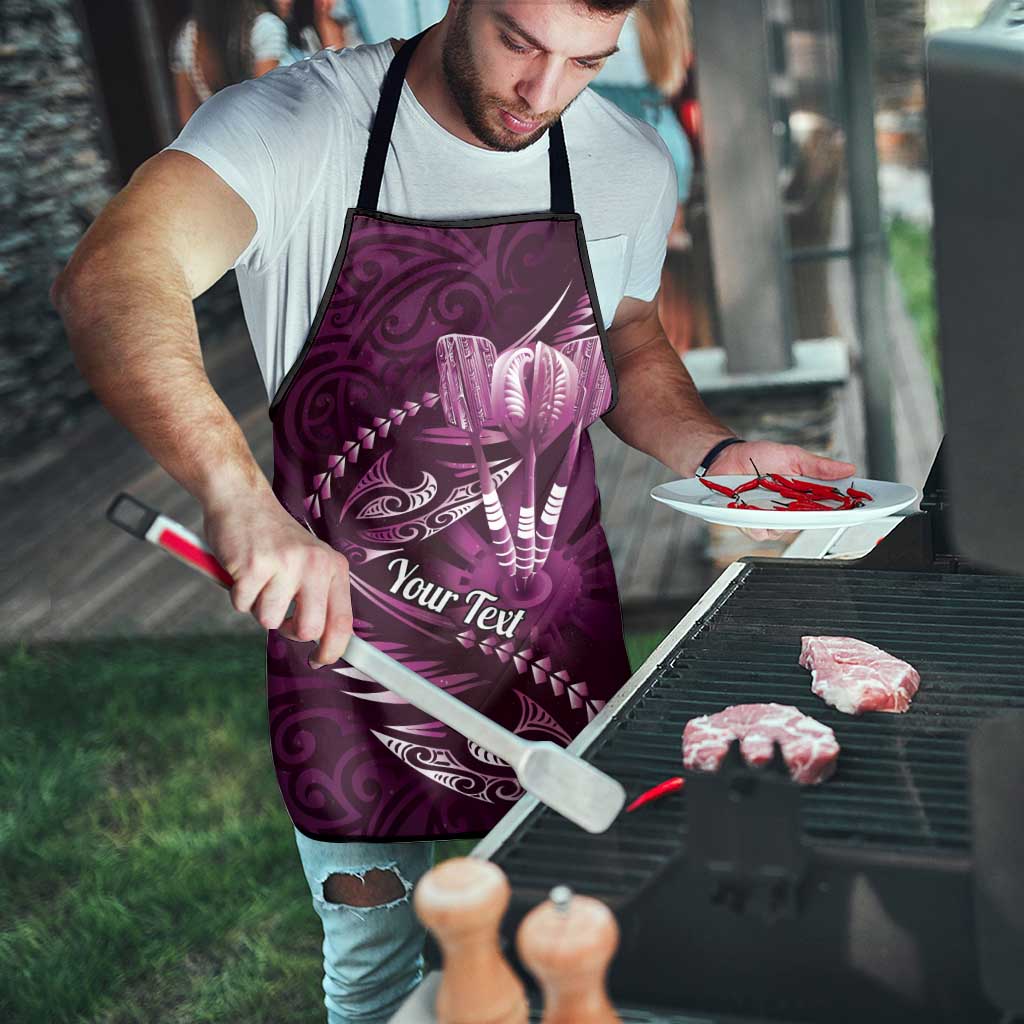 Personalised All Pink New Zealand Darts Apron Aoteroa Fern Maori Galaxy Style - Aussie Hoodie