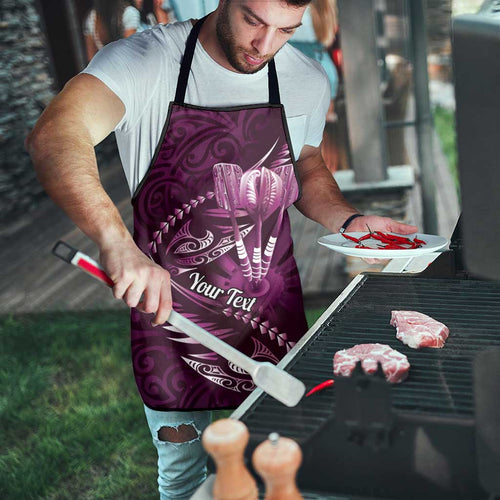 Personalised All Pink New Zealand Darts Apron Aoteroa Fern Maori Galaxy Style - Aussie Hoodie
