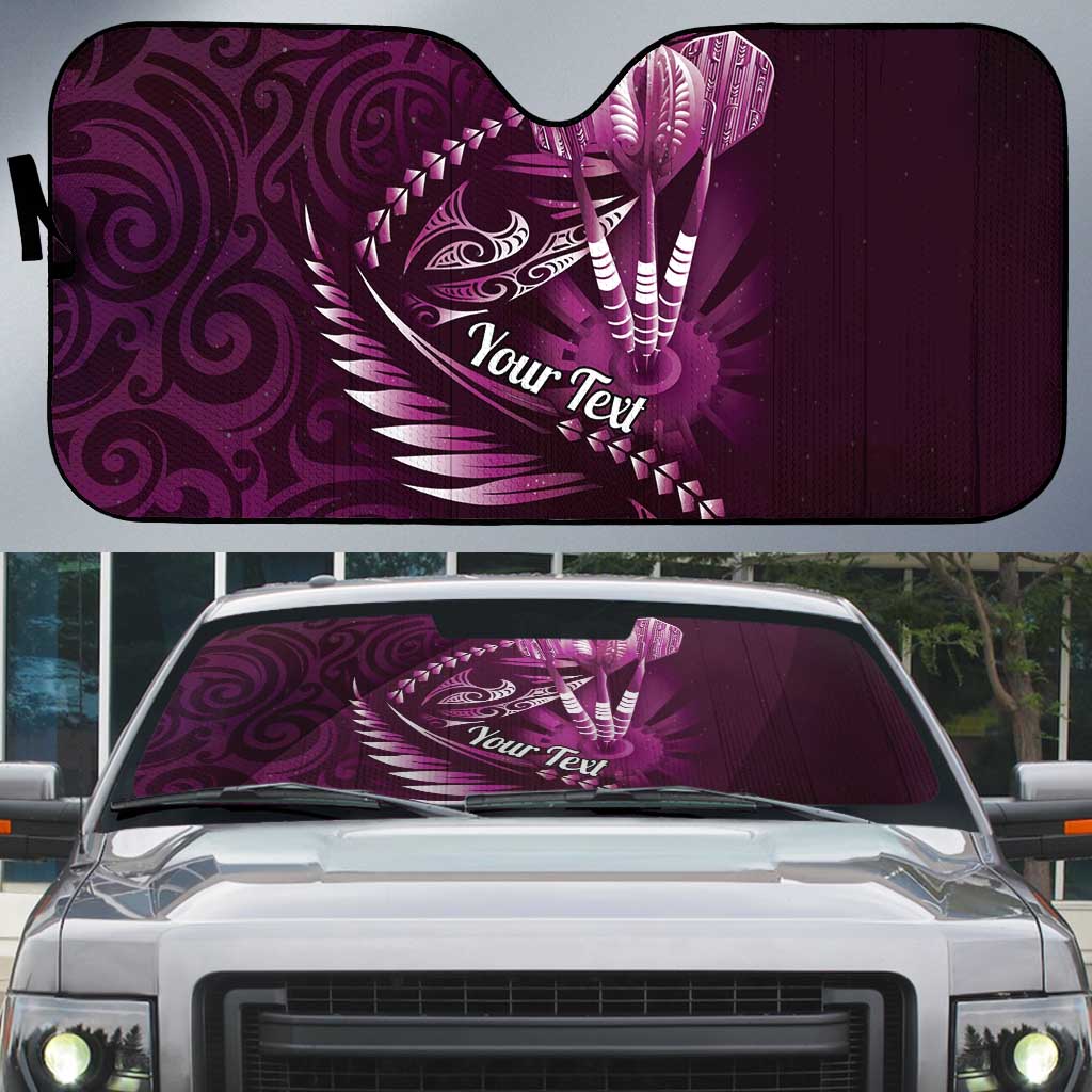 Personalised All Pink New Zealand Darts Auto Sun Shade Aoteroa Fern Maori Galaxy Style - Aussie Hoodie