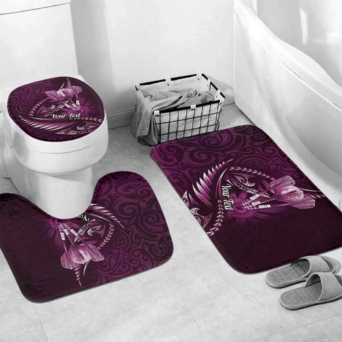 Personalised All Pink New Zealand Darts Bathroom Set Aoteroa Fern Maori Galaxy Style - Aussie Hoodie