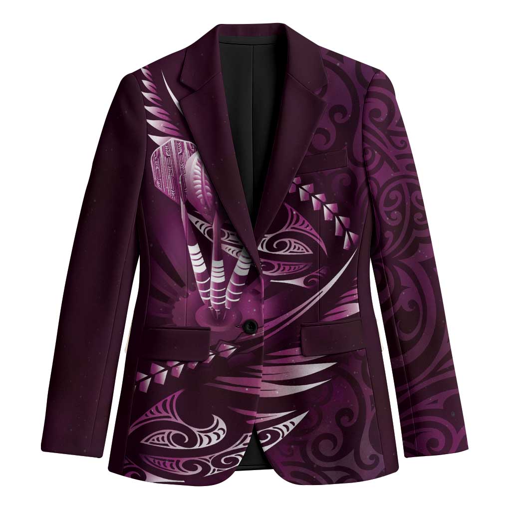 Personalised All Pink New Zealand Darts Blazer Aoteroa Fern Maori Galaxy Style - Aussie Hoodie