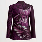 Personalised All Pink New Zealand Darts Blazer Aoteroa Fern Maori Galaxy Style - Aussie Hoodie