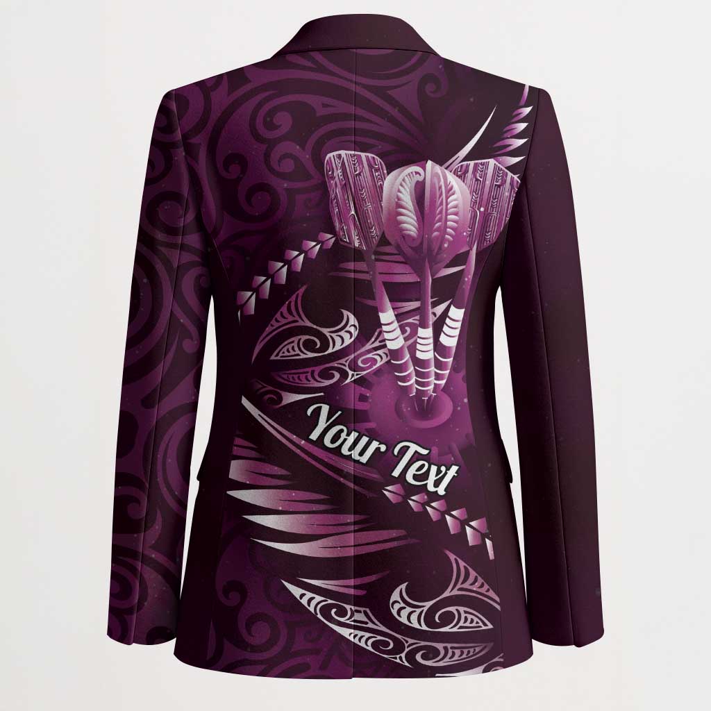 Personalised All Pink New Zealand Darts Blazer Aoteroa Fern Maori Galaxy Style - Aussie Hoodie