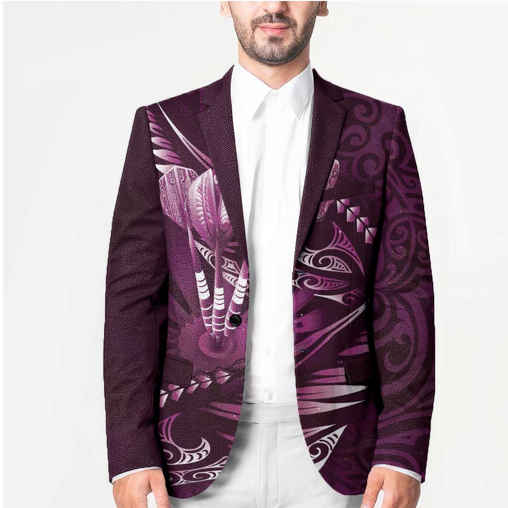 Personalised All Pink New Zealand Darts Blazer Aoteroa Fern Maori Galaxy Style - Aussie Hoodie
