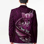 Personalised All Pink New Zealand Darts Blazer Aoteroa Fern Maori Galaxy Style - Aussie Hoodie