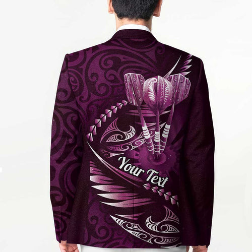 Personalised All Pink New Zealand Darts Blazer Aoteroa Fern Maori Galaxy Style - Aussie Hoodie