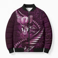 Personalised All Pink New Zealand Darts Bomber Puffer Jacket Aoteroa Fern Maori Galaxy Style - Aussie Hoodie