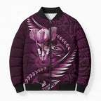 Personalised All Pink New Zealand Darts Bomber Puffer Jacket Aoteroa Fern Maori Galaxy Style - Aussie Hoodie