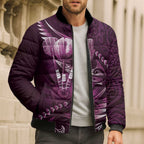 Personalised All Pink New Zealand Darts Bomber Puffer Jacket Aoteroa Fern Maori Galaxy Style - Aussie Hoodie