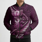 Personalised All Pink New Zealand Darts Bomber Puffer Jacket Aoteroa Fern Maori Galaxy Style - Aussie Hoodie