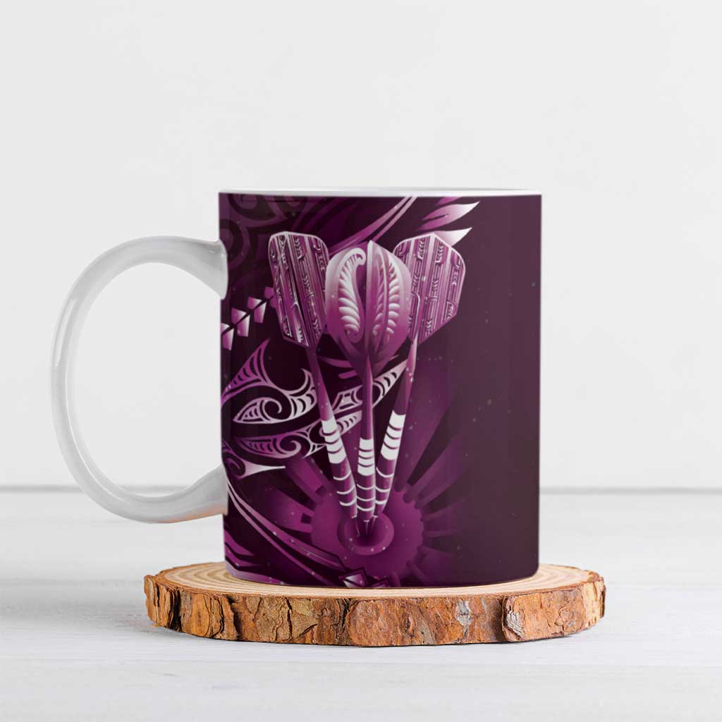 All Pink New Zealand Darts Ceramic Mug Aoteroa Fern Maori Galaxy Style - Aussie Hoodie