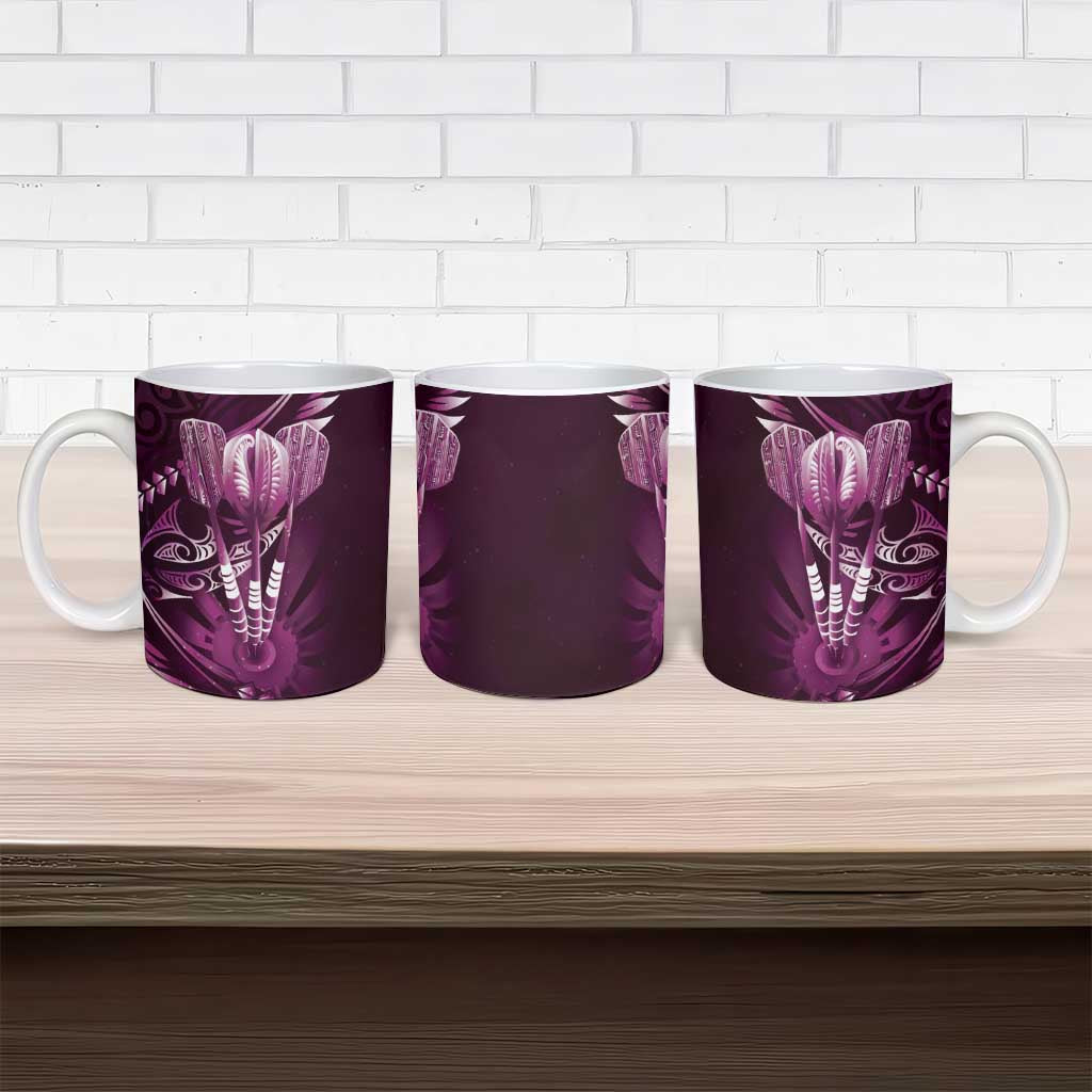 All Pink New Zealand Darts Ceramic Mug Aoteroa Fern Maori Galaxy Style - Aussie Hoodie