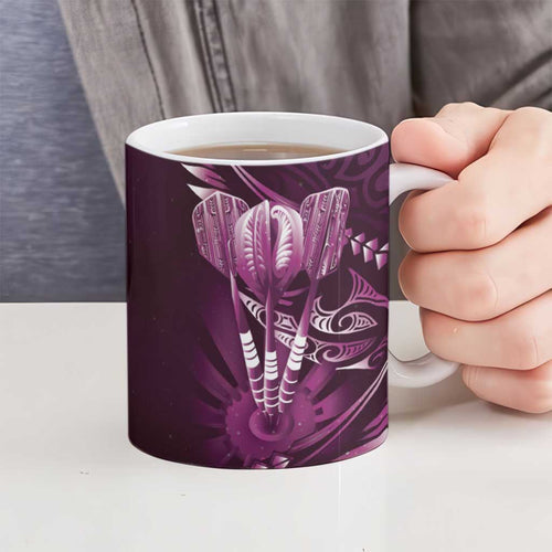 All Pink New Zealand Darts Ceramic Mug Aoteroa Fern Maori Galaxy Style - Aussie Hoodie