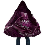 Personalised All Pink New Zealand Darts Cloak Aoteroa Fern Maori Galaxy Style - Aussie Hoodie