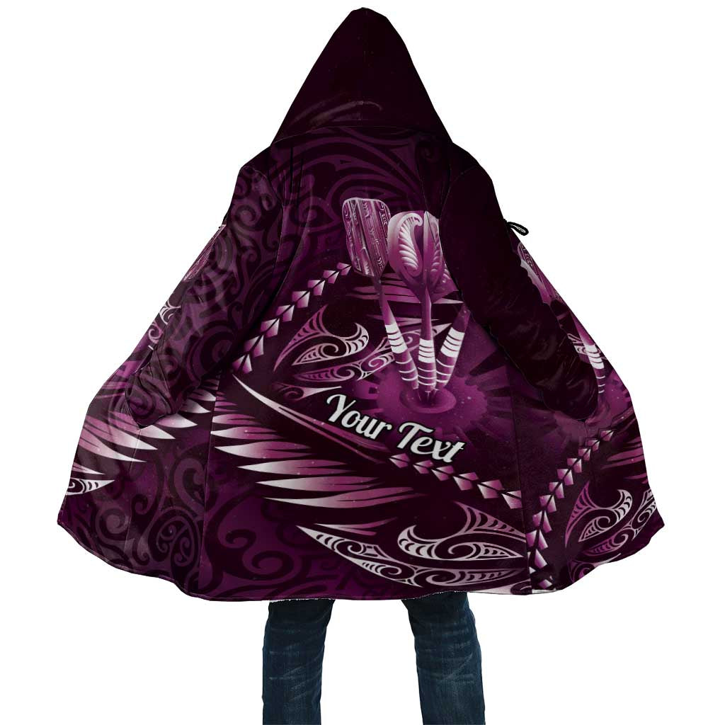 Personalised All Pink New Zealand Darts Cloak Aoteroa Fern Maori Galaxy Style - Aussie Hoodie