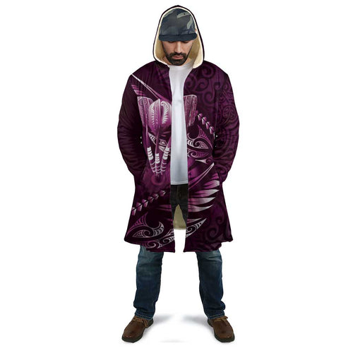 Personalised All Pink New Zealand Darts Cloak Aoteroa Fern Maori Galaxy Style - Aussie Hoodie